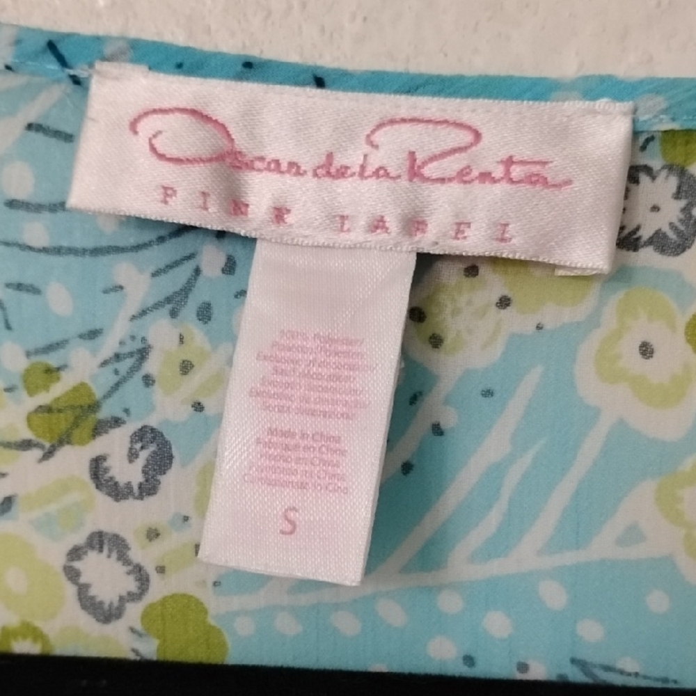 Oscar de la Renta Pink Label Aqua Floral Dress - Picture 3 of 9